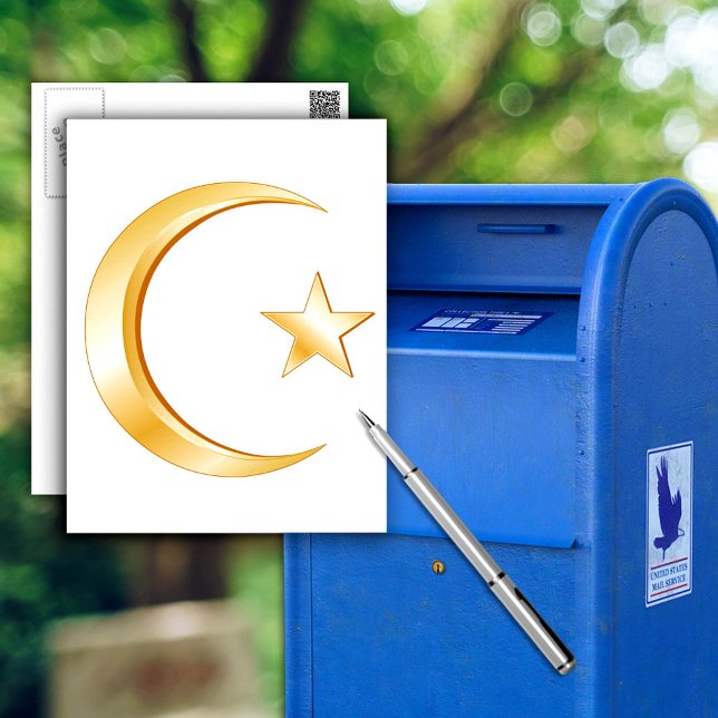 Islam Symbol Postcard (Islam Symbol Postcard.
Crescent moon and star, symbol of Islam. Customize with your text. )