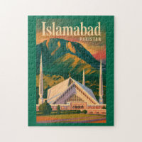 Islamabad Pakistan Faisal Mosque Illustration