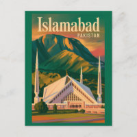 Islamabad Pakistan Faisal Mosque Illustration