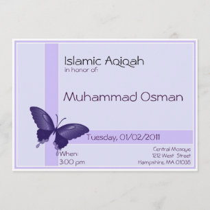 Islamic Aqiqa invitation - baby boy celebration