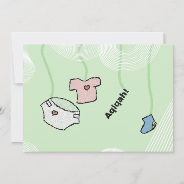 Islamic Aqiqa invitation - baby celebration (Front)