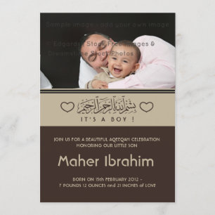 Islamic Aqiqah Aqeeqah photo baby announcement