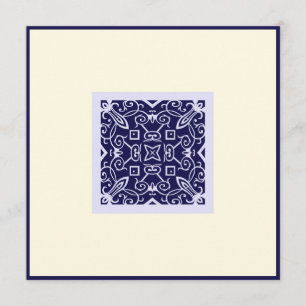 Islamic Arabic blue ornament engagement wedding Ka Invitation
