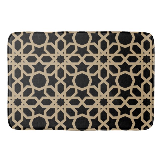 Islamic Arabic Geometric Pattern Design Abstract   Bath Mat (Front)
