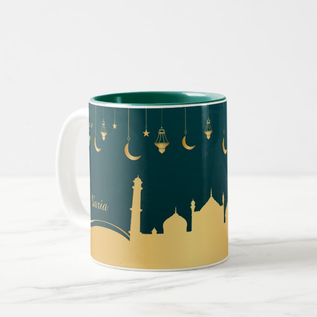 Islamic Arabic Gold Personalised Two-Tone Coffee Mug (Front Left)