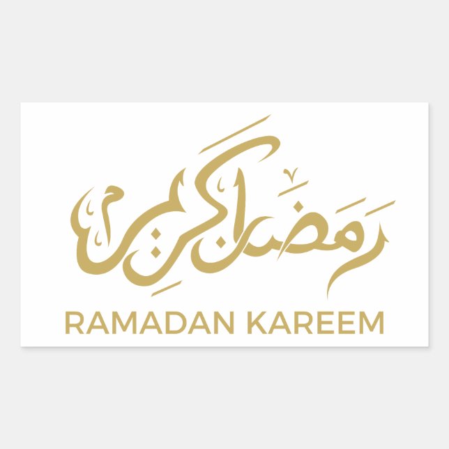 Islamic Arabic Ramadan Kareem Rectangular Sticker (Front)
