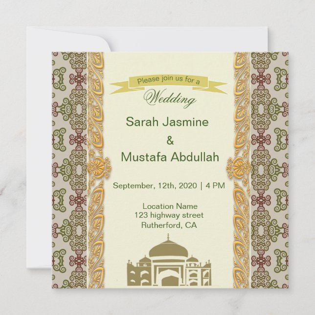 Islamic Arabic Wedding Invitation (Front)