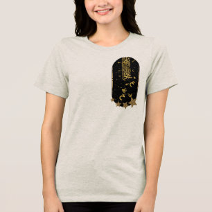 Islamic Art Gold Moon Aesthetic T-Shirt Tri-Blend Shirt