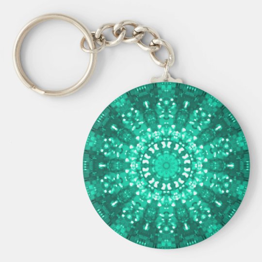 Islamic art jade geometric design keychain