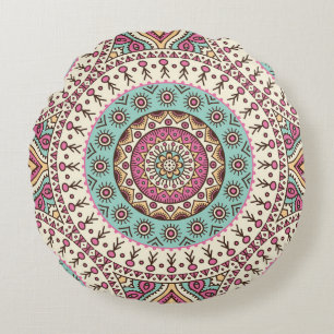 Islamic Art: Vintage Decorative Seamless Round Cushion