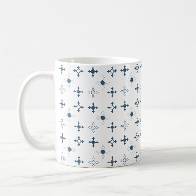 Islamic blue modern seamless pattern  coffee mug (Left)