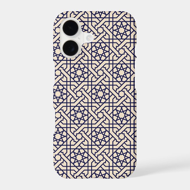Islamic Blue White Moroccan Geometric Pattern (Back)