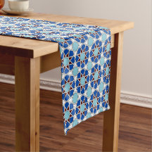 Islamic Blue White Moroccan Geometric Pattern