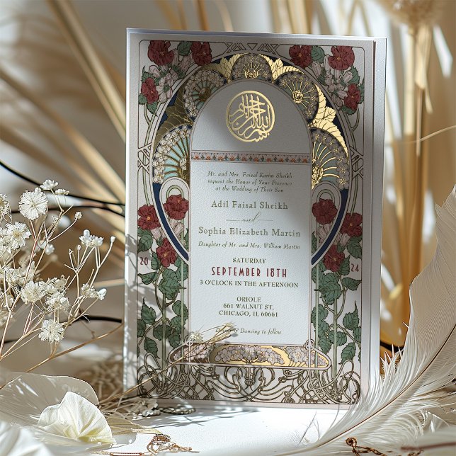 Islamic Burgundy Wedding Art Nouveau Mucha (Creator Uploaded)