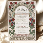 Islamic Burgundy Wedding Art Nouveau Mucha Invitation<br><div class="desc">Islamic Art Nouveau Vintage wedding invitations by Alphonse Mucha in a floral, romantic, and whimsical design. Victorian flourishes complement classic art deco fonts. Please enter your custom information, and you're done. If you wish to change the design further, simply click the blue "Customise It" button. Thank you so much for...</div>