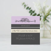 Islamic calligraphy Islam wedding engagement soft Invitation (Standing Front)