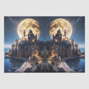 Islamic Castle sitting upon a mountain Tissue Paper