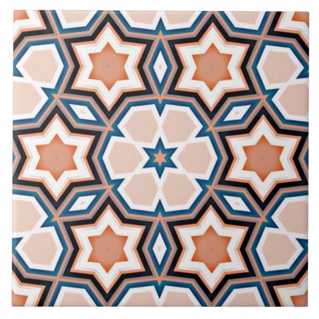 Islamic Ceramic Tile Design Patterns Salmon (Front)