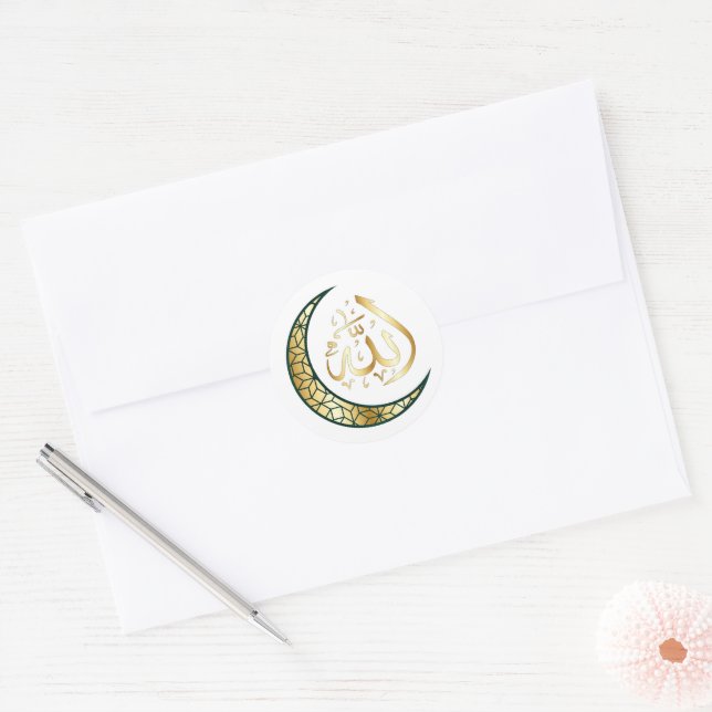 Islamic  classic round sticker (Envelope)