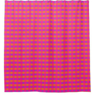 Islamic Collection, Pink Orange Purple Check Shower Curtain