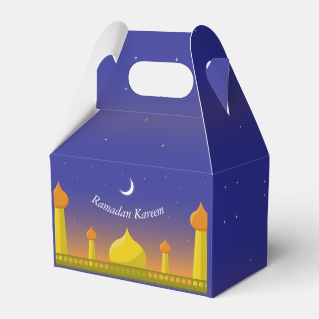 Islamic Crescent Ramadan Kareem Typographic Art Favour Box (Front Side)