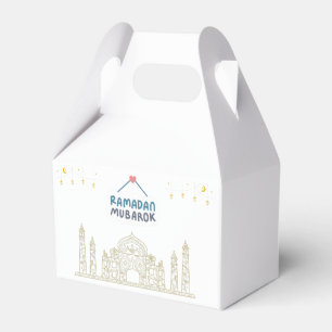 Islamic Crescent Ramadan Kareem Typographic Art Favour Box