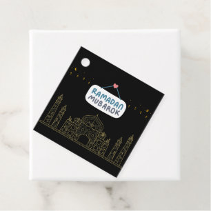 Islamic Crescent Ramadan Kareem Typographic Art Favour Tags