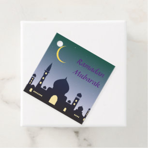 Islamic Crescent Ramadan Kareem Typographic Art Favour Tags