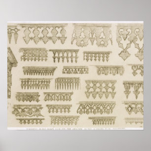 Islamic designs for cornice, balcony and mashrabiy poster