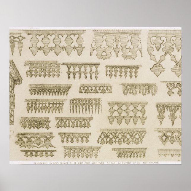 Islamic designs for cornice, balcony and mashrabiy poster (Front)