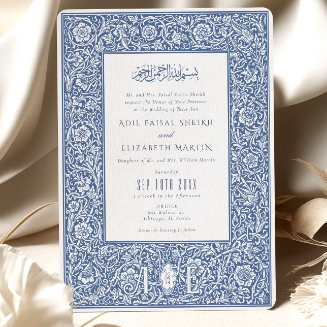 Islamic Elegance William Morris Inspired Wedding Invitation (Creator Uploaded)