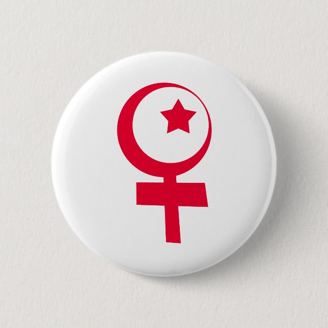 Islamic Feminism Symbol 6 Cm Round Badge (Front)