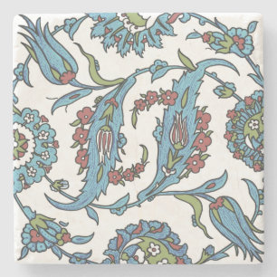 Islamic Floral Ceramic Tile #1 Stone Coaster