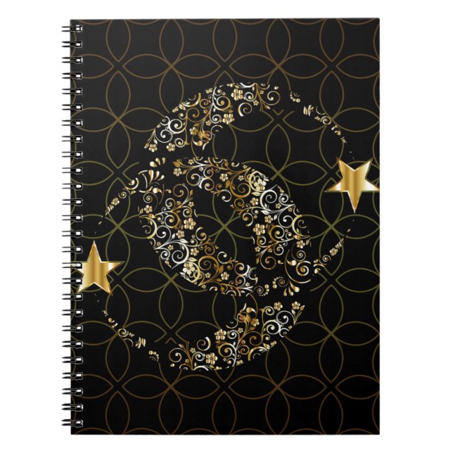 Islamic Floral Moon and Star Notebook (Front)