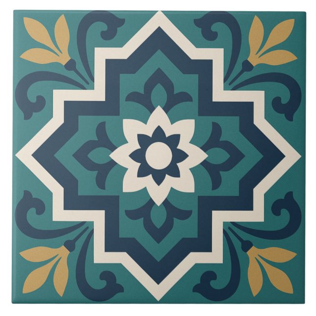 Islamic Floral Tile Pattern (Front)