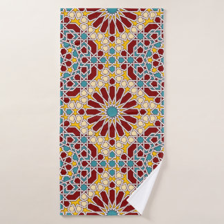 Islamic geometric pattern bath towel