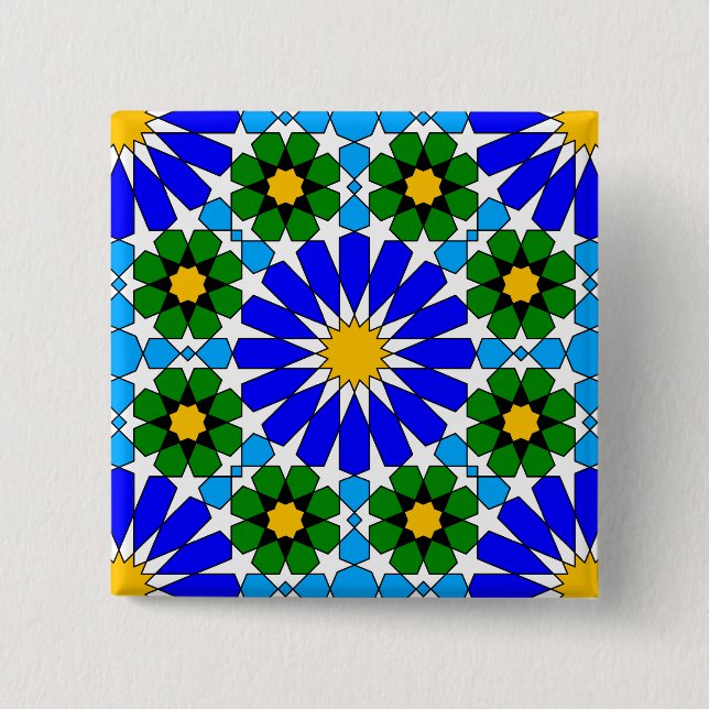 Islamic geometric pattern button (Front)