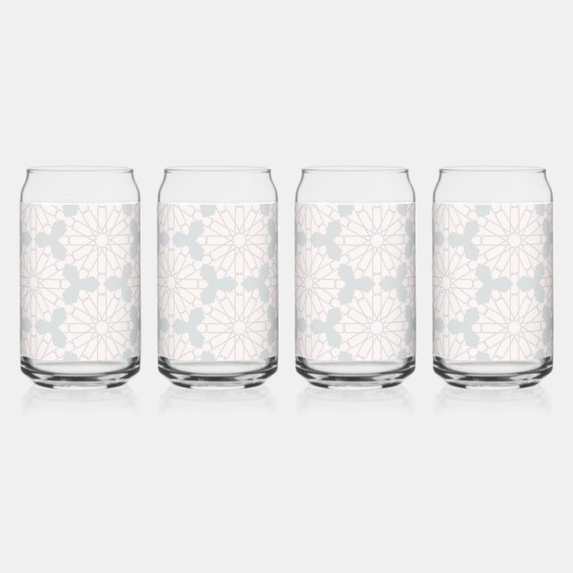 Islamic Geometric Pattern Can Glass (Front)