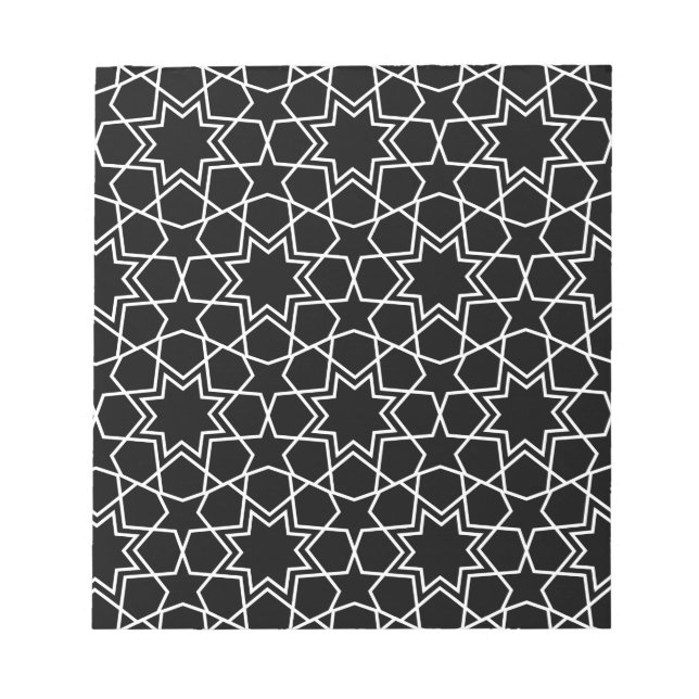 Islamic Geometric Pattern Design Arabic   Notepad (Front)