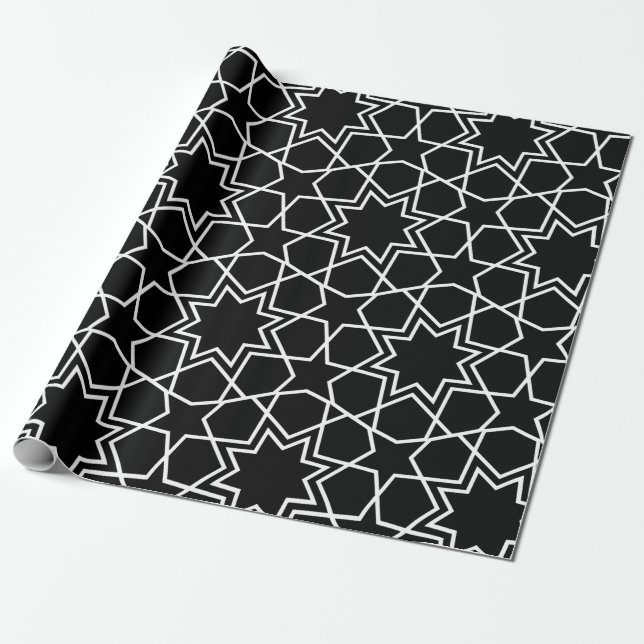 Islamic Geometric Pattern Design Arabic Wrapping Paper (Unrolled)