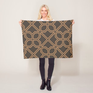 Islamic Geometric Pattern Design Fleece Blanket