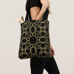Islamic Geometric Pattern Design Vintage Tote Bag