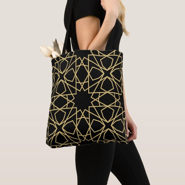 Islamic Geometric Pattern Design Vintage   Tote Bag (Close Up)