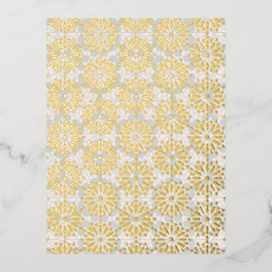 Islamic Geometric Pattern Foil Holiday Postcard