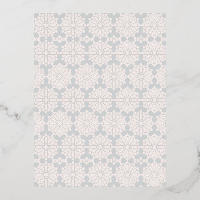 Islamic Geometric Pattern Foil Holiday Postcard (Front)