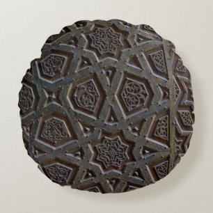 Islamic geometric pattern round cushion