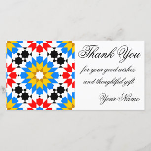 Islamic geometric pattern thank you photocard