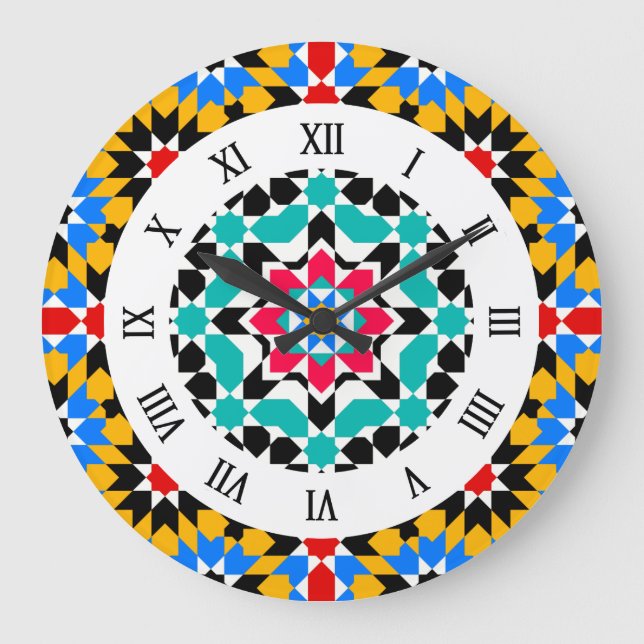 Islamic geometric pattern Wall Clock (Front)