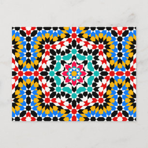 Islamic geometric patterns postcard
