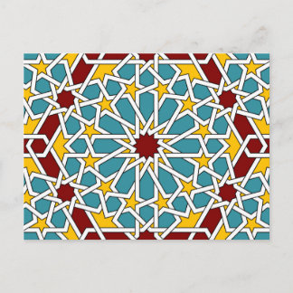 Islamic geometric patterns postcard